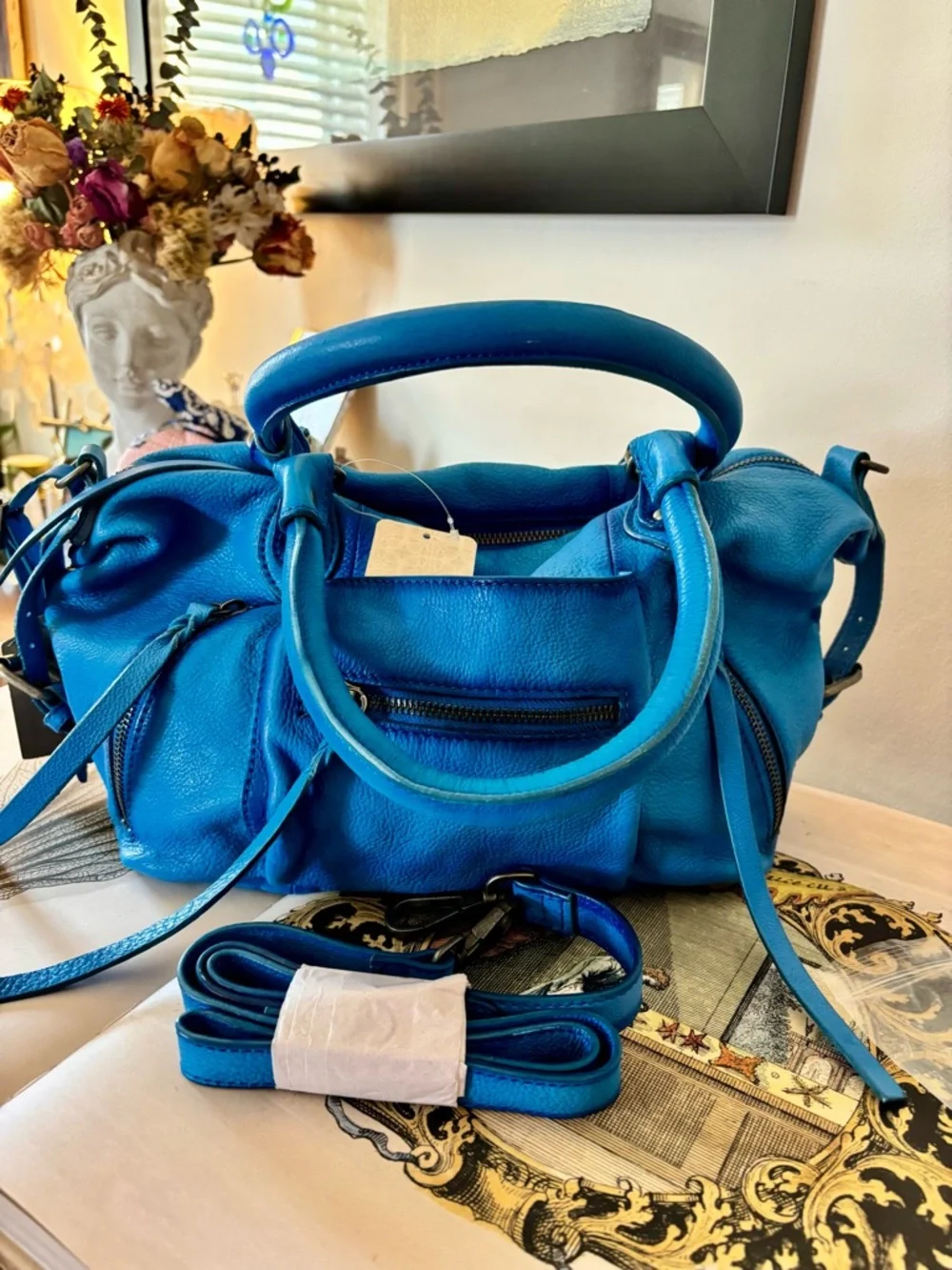 We The Free Baby Emerson Tote Bag - Aqua Blue - NWT- Free People - Picture 1 of 12